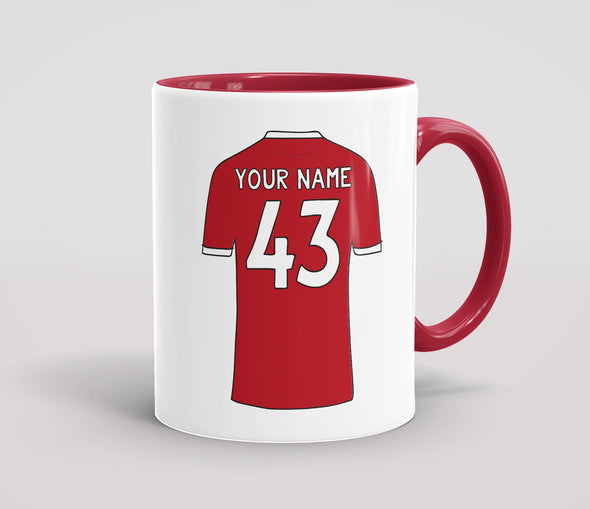 Personalised Football Shirt Red - Personalised Mug