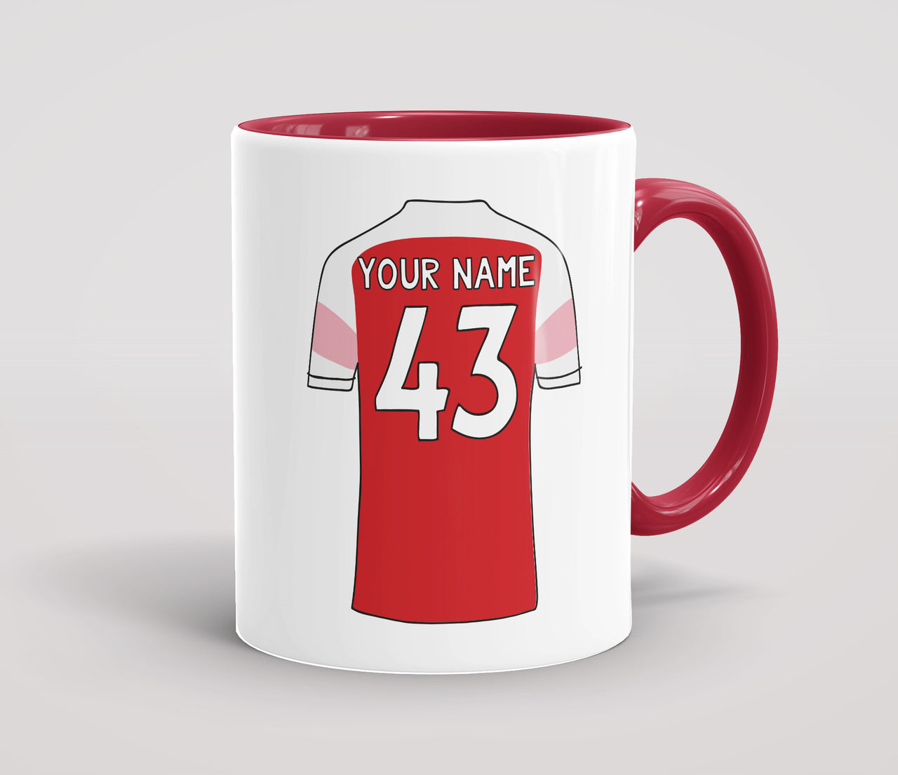 Personalised Football Shirt Red & White - Mug
