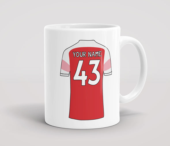 Personalised Football Shirt Red & White - Mug