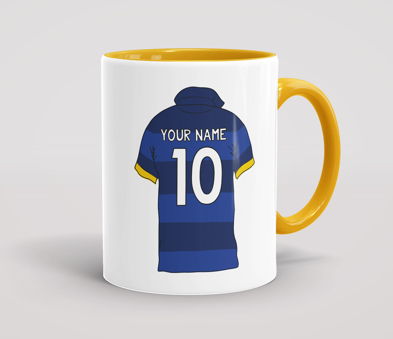 Personalised Rugby Shirt Blue Stripes - Mug