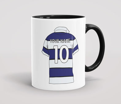 Personalised Rugby Shirt Blue & White - Mug
