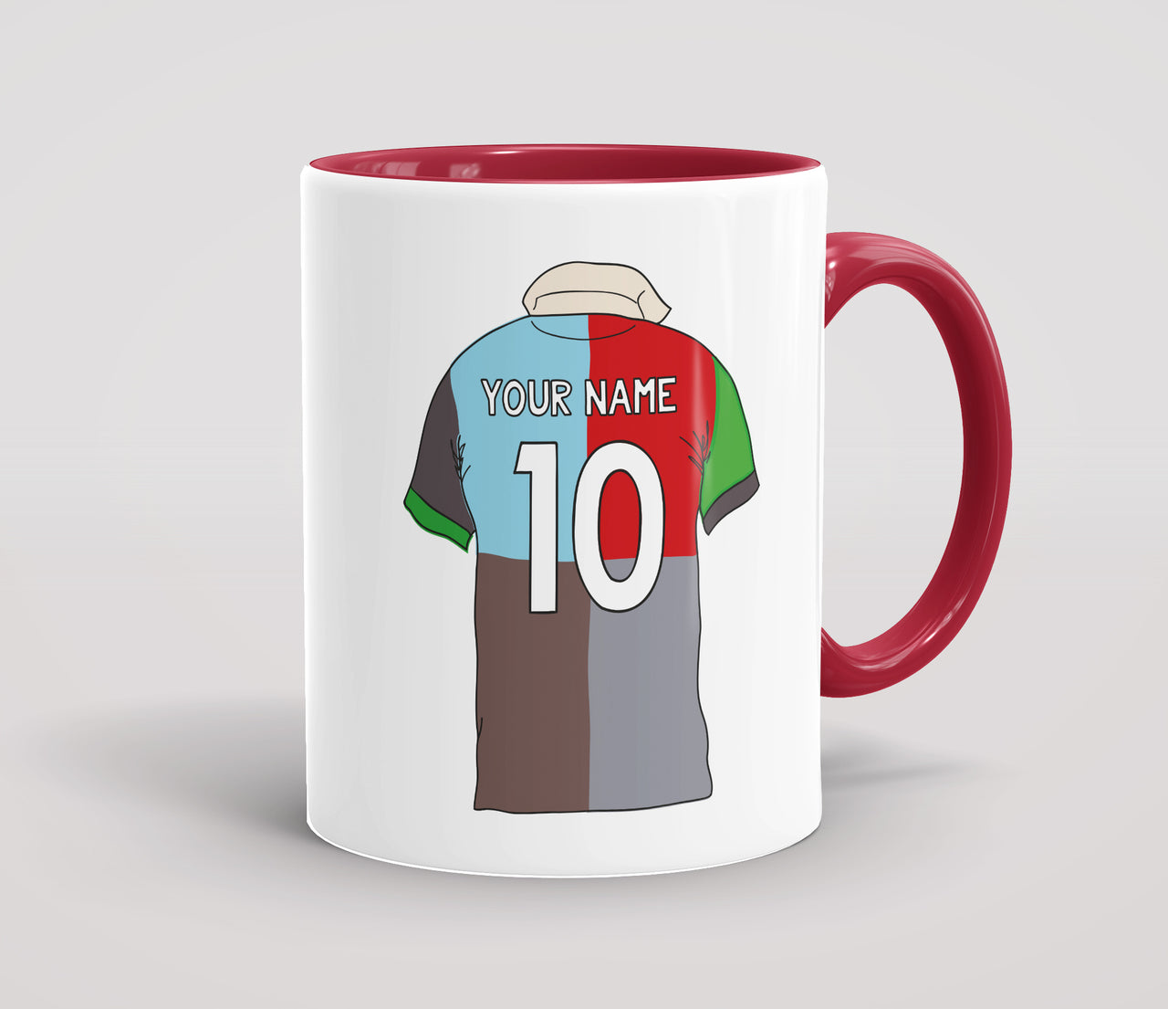 Personalised Rugby Shirt Checkered Blocks - Mug