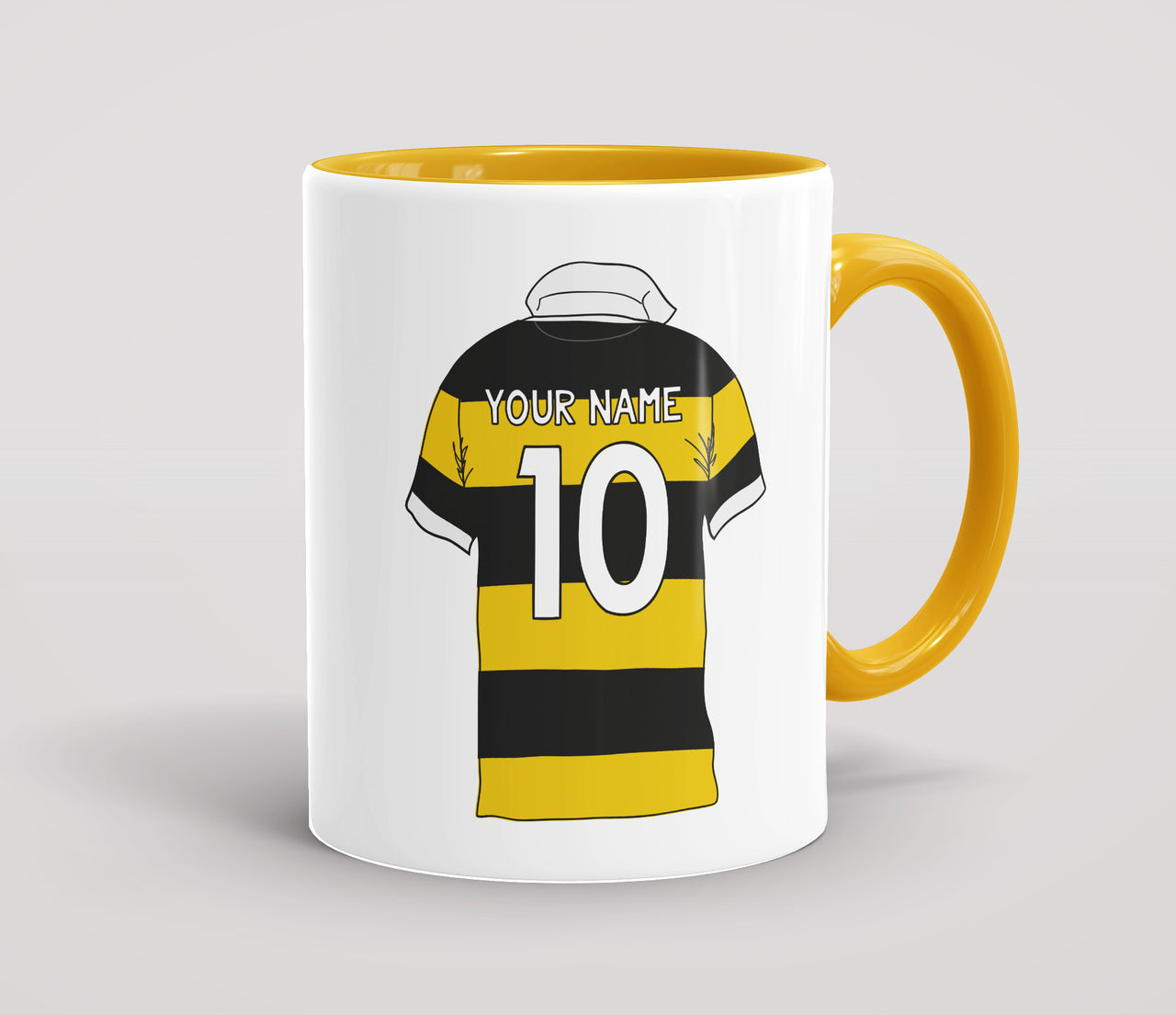 Personalised Rugby Shirt Yellow & Black - Mug