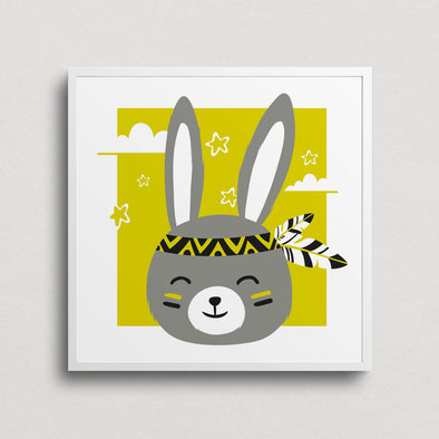 Cute Children's Art Print Rabbit