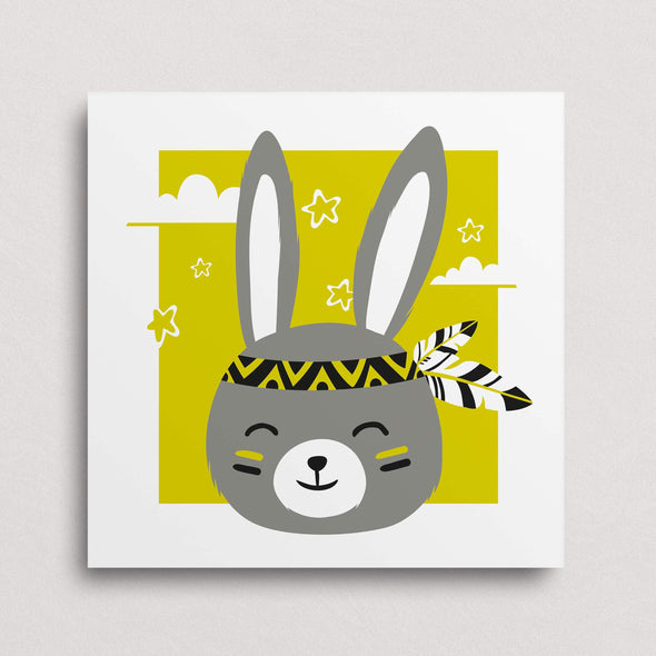 Cute Children's Art Print Rabbit