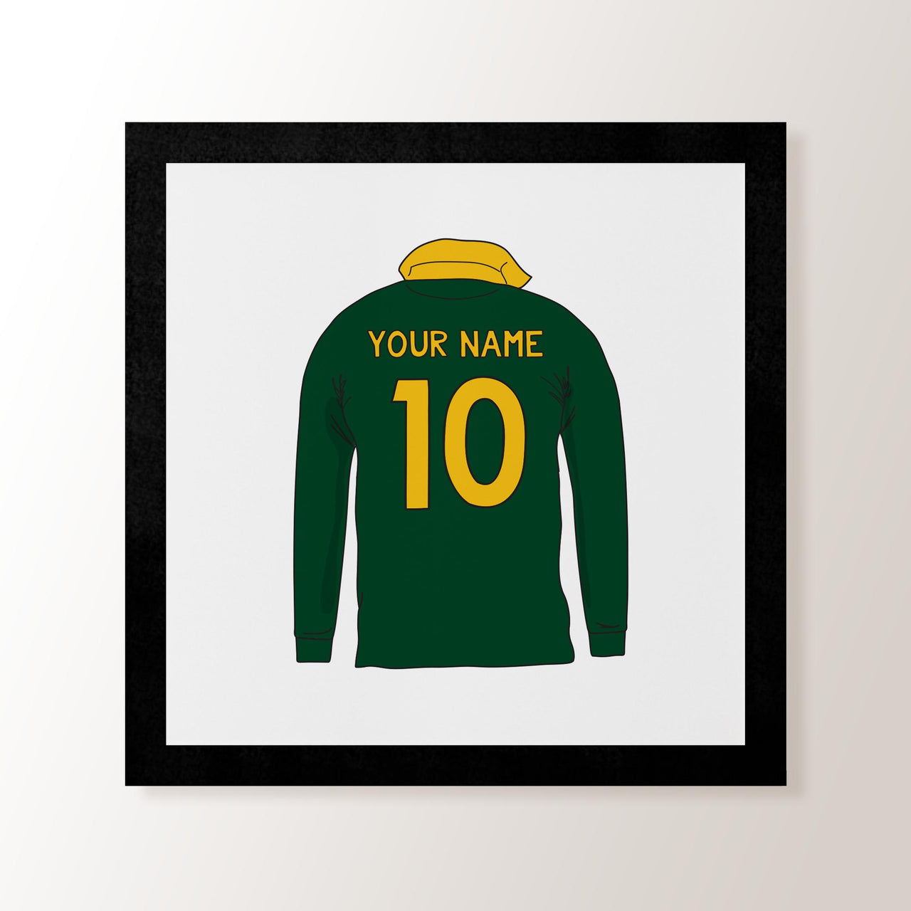 Personalised Retro Rugby Shirt Art Print - SA