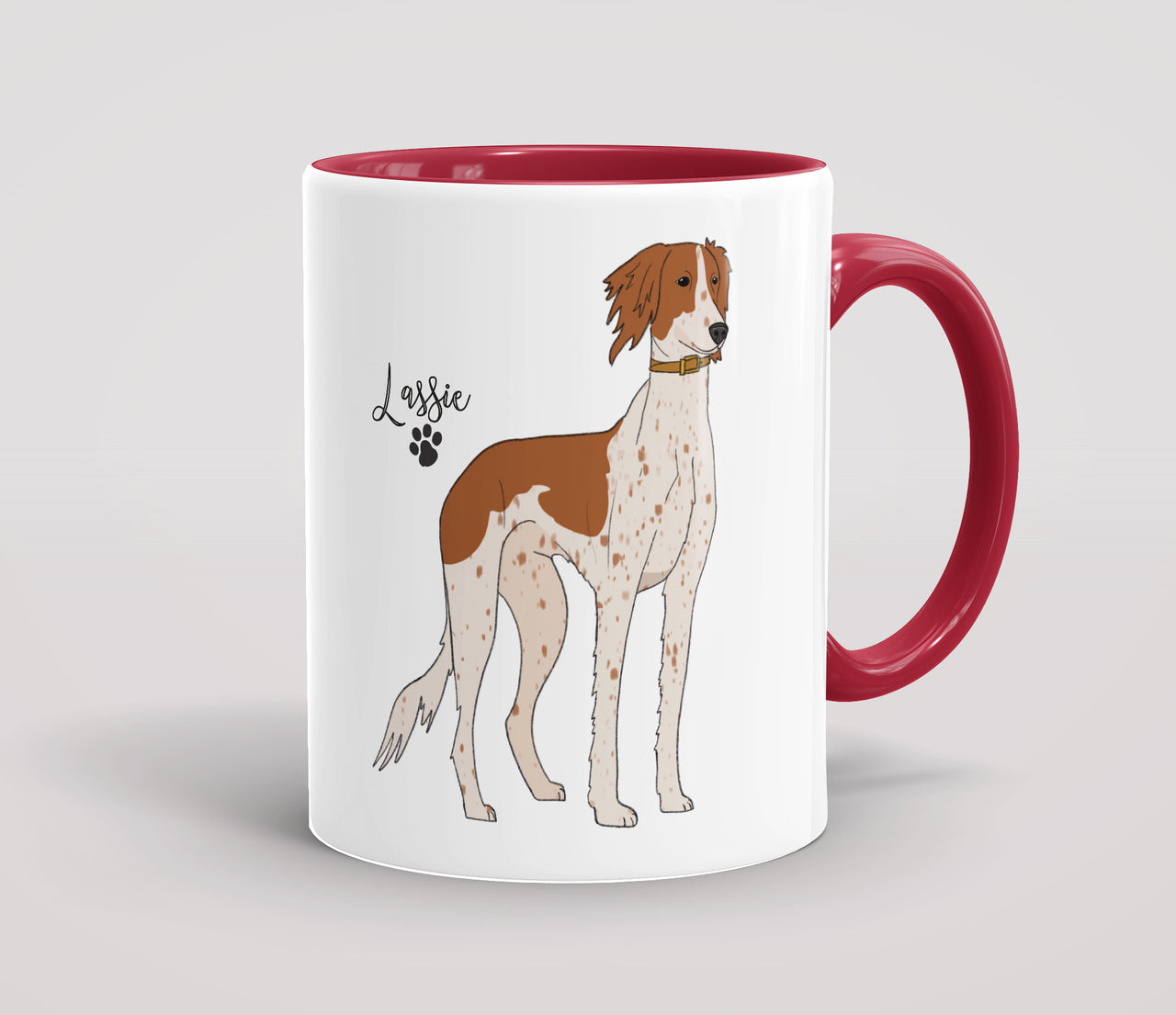 Personalised Red & White Saluki - Mug