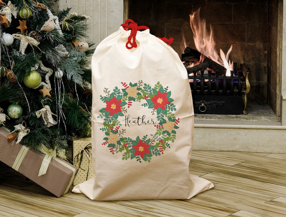 Christmas Wreath - Personalised Santa Sack