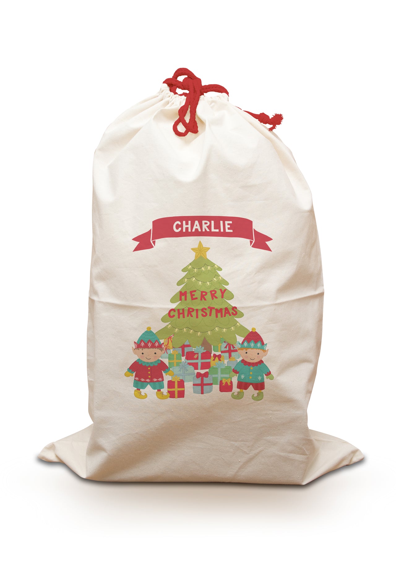 Elf Boy Presents - Personalised Santa Sack