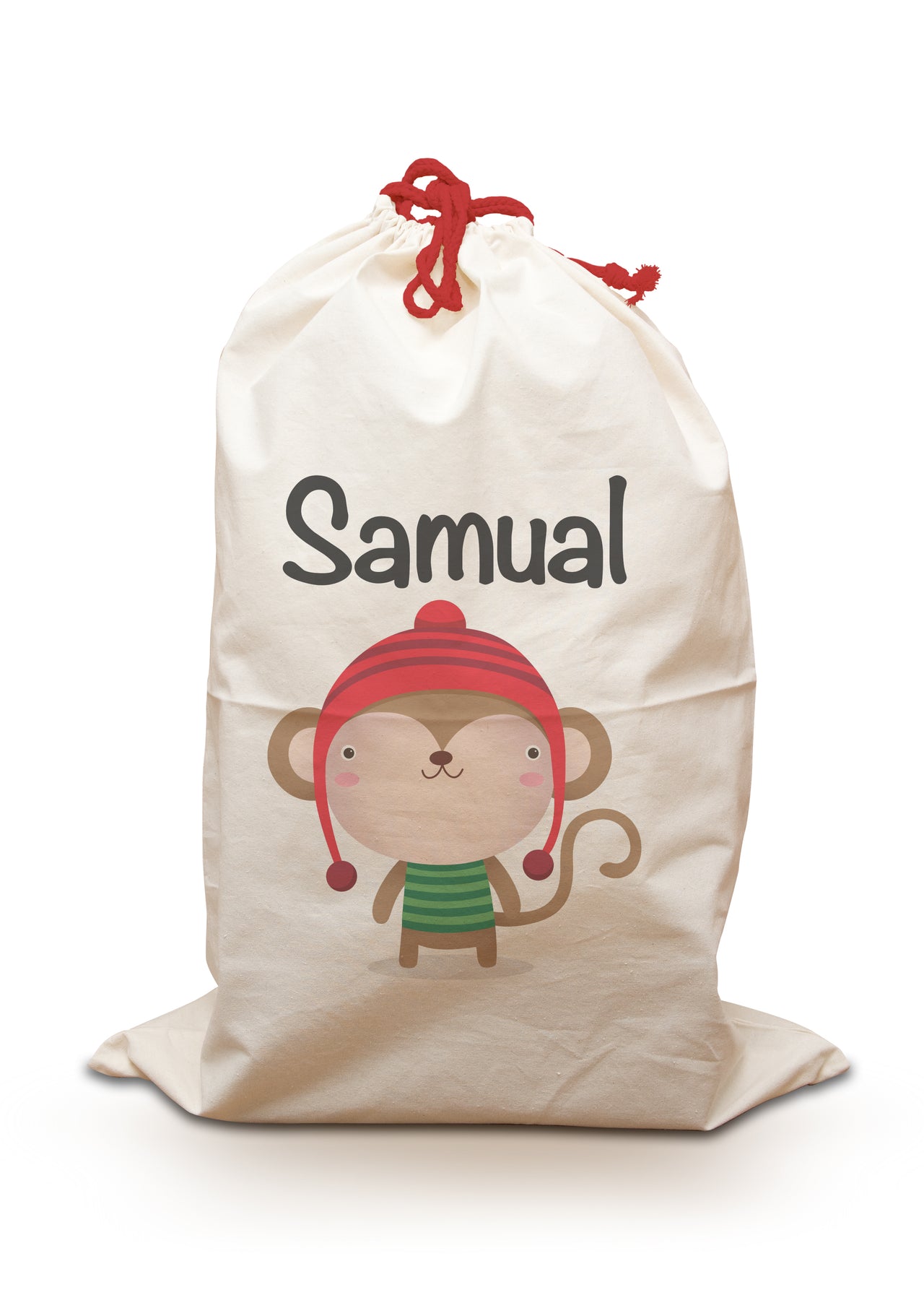 Christmas Monkey - Personalised Santa Sack