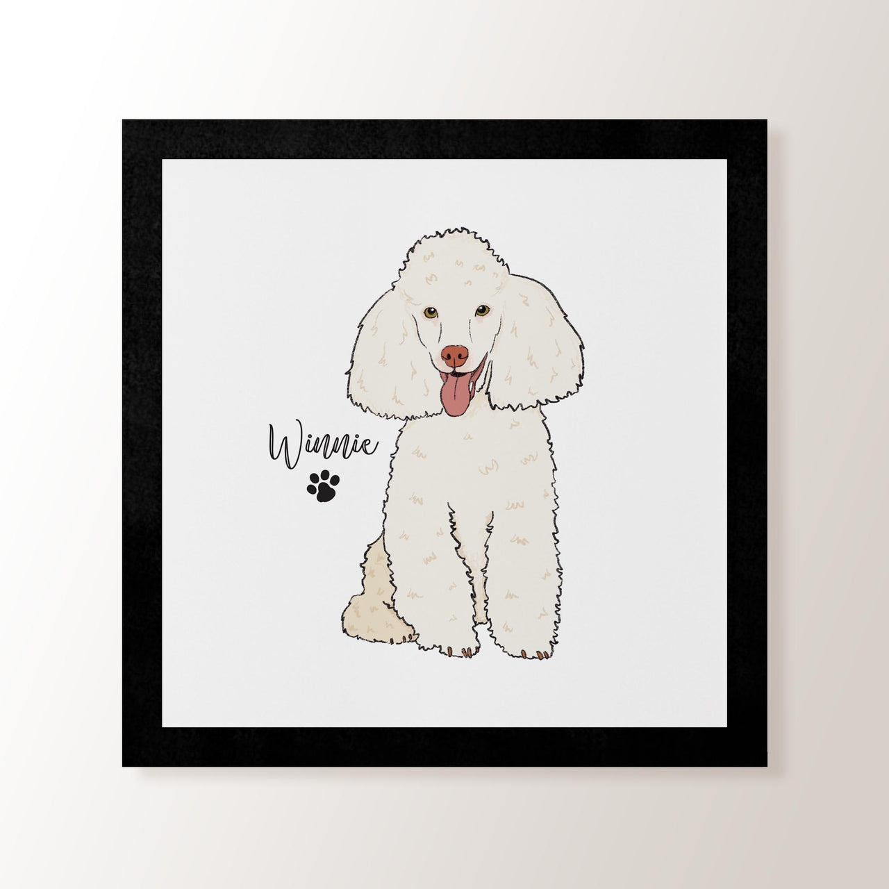 Personalised White Toy Poodle - Art Print