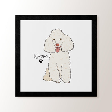 Personalised White Toy Poodle - Art Print