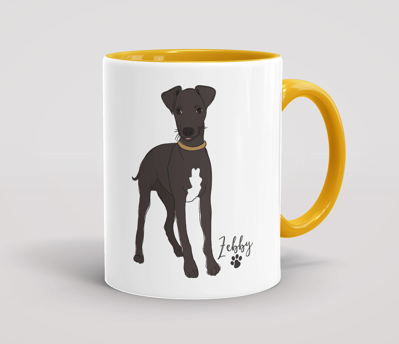 Personalised Black Whippet - Mug