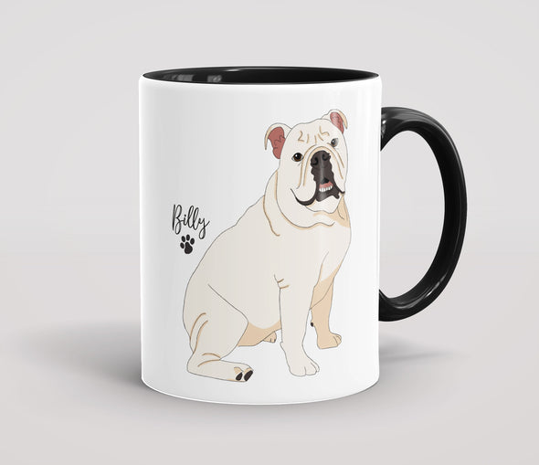 Personalised White Bulldog - Mug