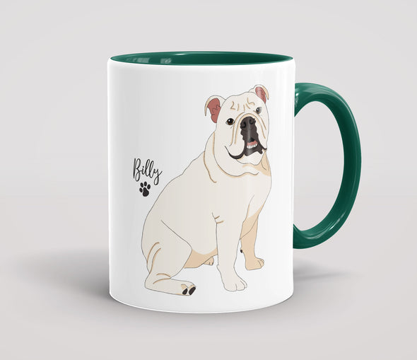 Personalised White Bulldog - Mug