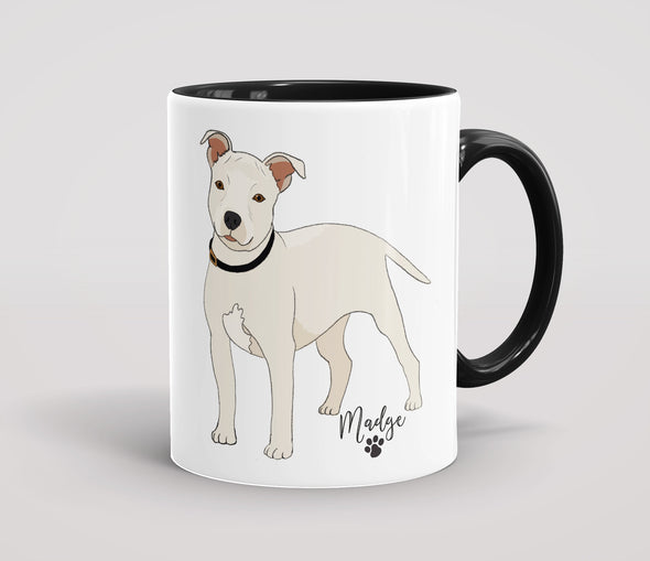 Personalised White Staffordshire Bull Terrier - Mug