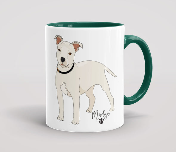 Personalised White Staffordshire Bull Terrier - Mug