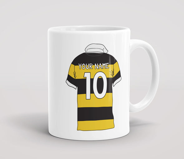 Personalised Rugby Shirt Yellow & Black - Mug