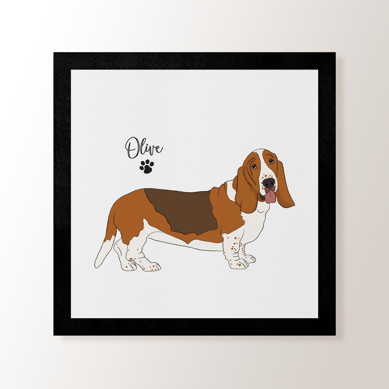 Personalised Brown Basset Hound - Art Print