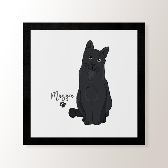 Personalised Black Cat - Art Print