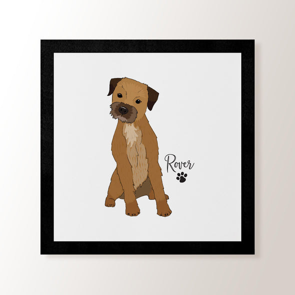 Personalised Border Terrier - Art Print