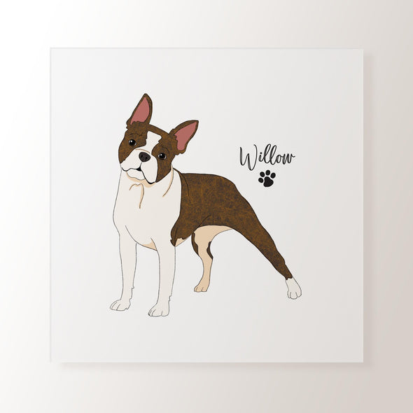 Personalised Brindle Boston Terrier - Art Print