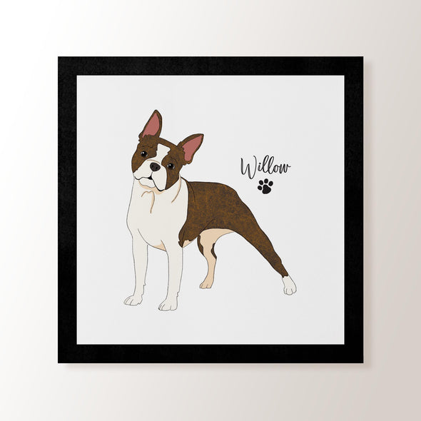 Personalised Brindle Boston Terrier - Art Print