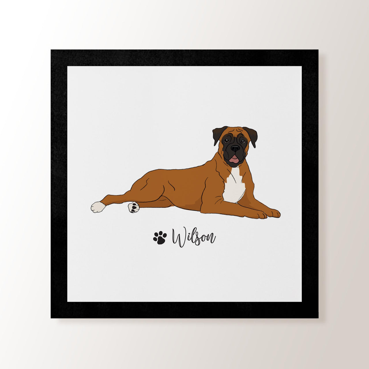 Personalised Tan Boxer - Art Print