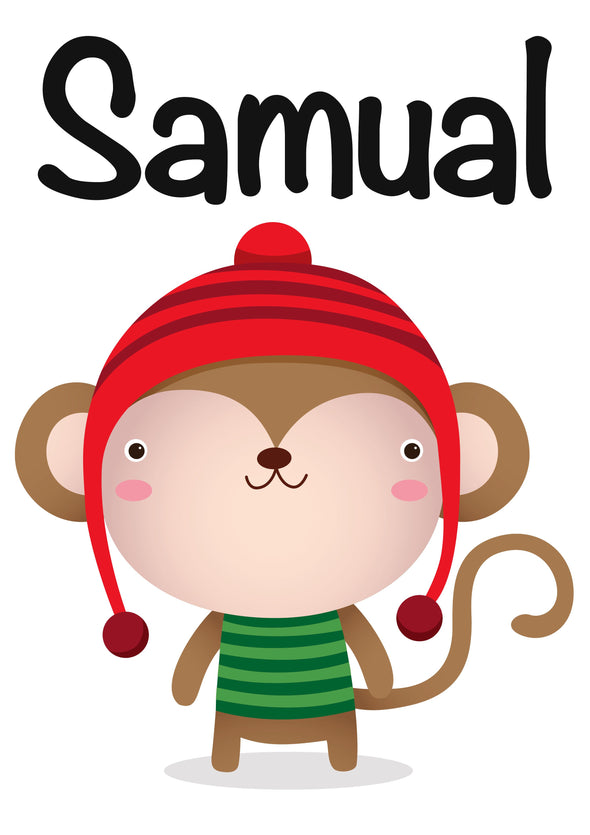 Christmas Monkey - Personalised Santa Sack