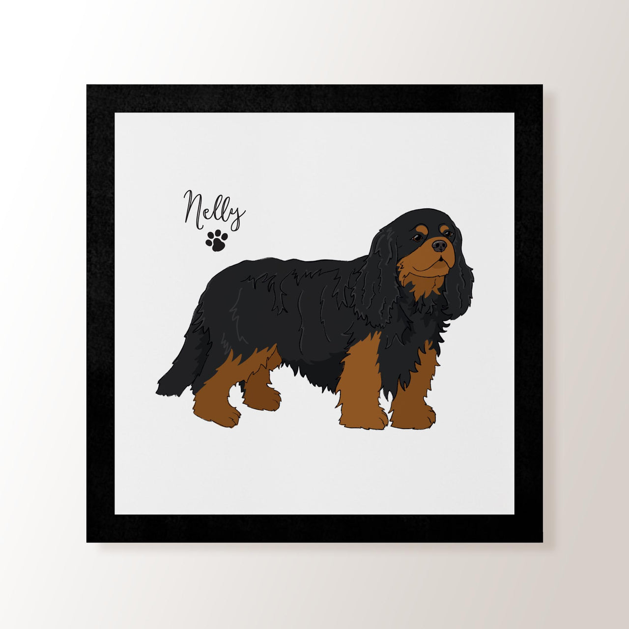Personalised Black & Tan Cavalier King Charles Spaniel - Art Print
