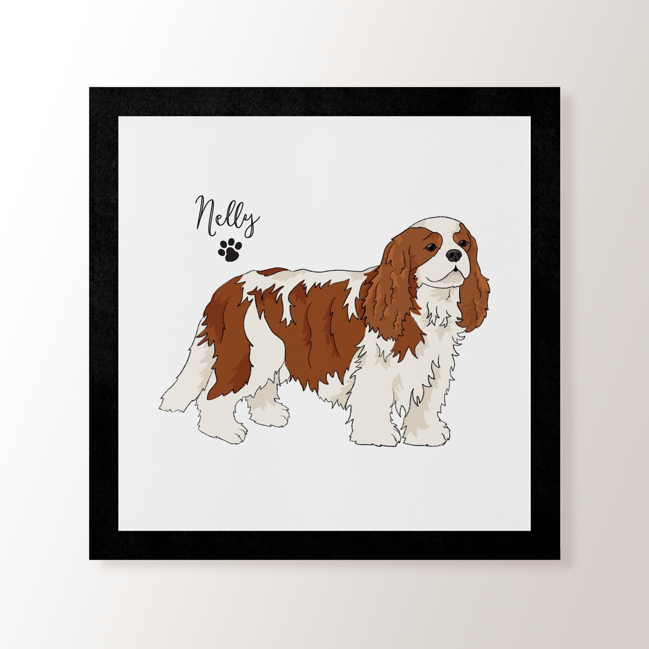 Personalised Tan & White Cavalier King Charles Spaniel - Art Print
