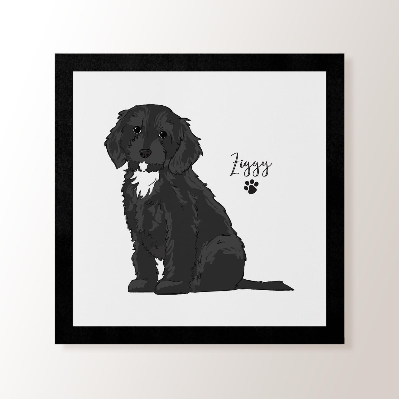 Personalised Black Cockapoo - Art Print