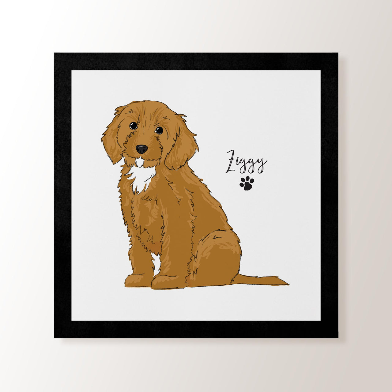 Personalised Caramel Cockapoo - Art Print