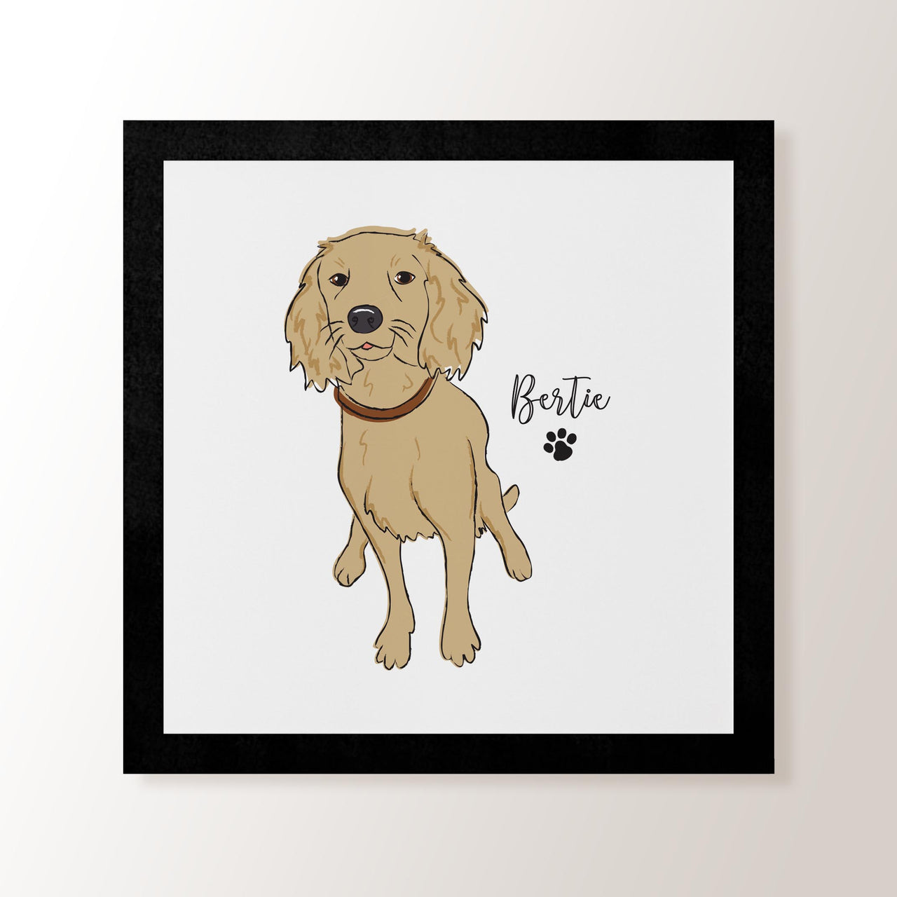 Personalised Pale Golden Cocker Spaniel - Art Print