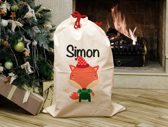 Christmas Fox - Personalised Santa Sack