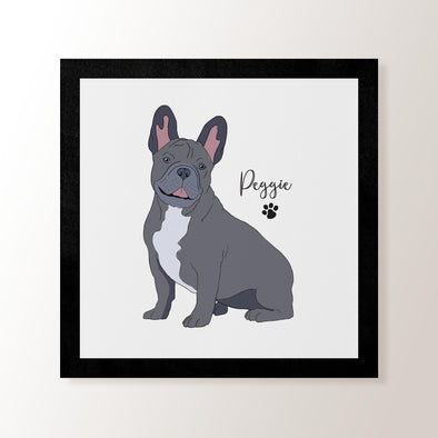 Personalised Blue French Bulldog - Art Print