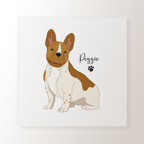 Personalised Red & White French Bulldog - Art Print