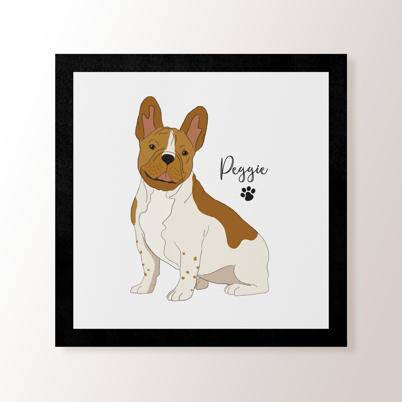 Personalised Red & White French Bulldog - Art Print