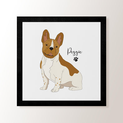 Personalised Red & White French Bulldog - Art Print
