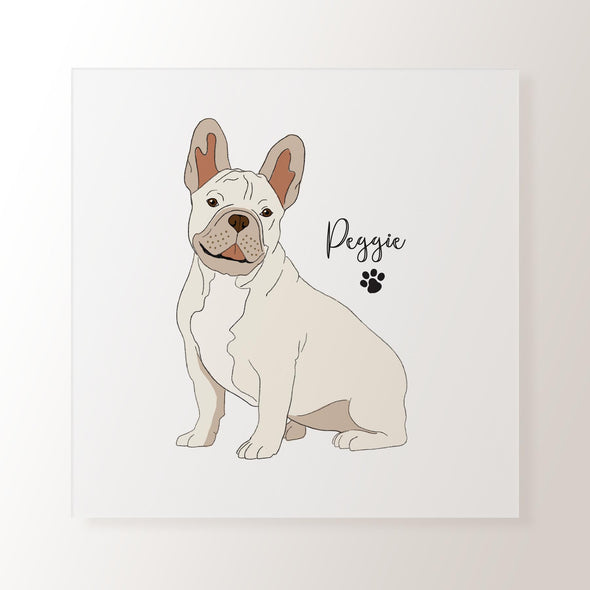 Personalised White French Bulldog - Art Print