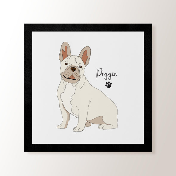 Personalised White French Bulldog - Art Print