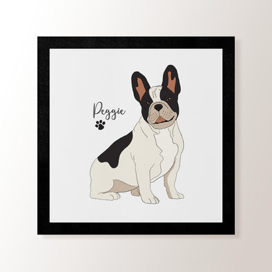 Personalised Black & White French Bulldog - Art Print