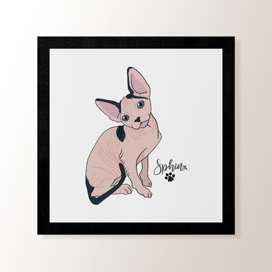 Personalised Sphynx Cat - Art Print