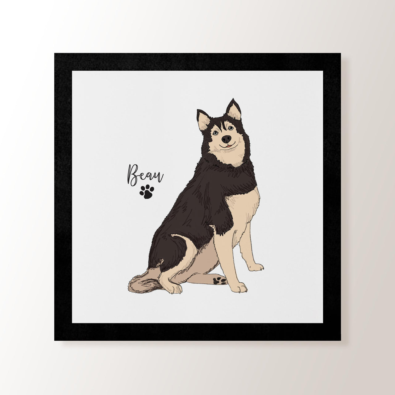 Personalised Black Husky - Art Print