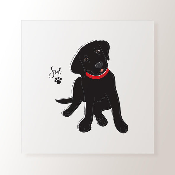 Personalised Black Labrador Pup - Art Print