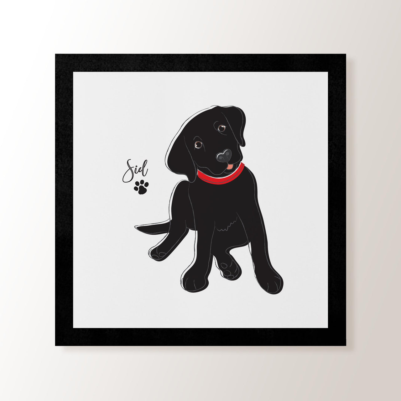 Personalised Black Labrador Pup - Art Print