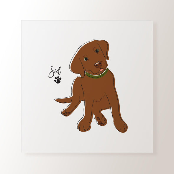 Personalised Chocolate Labrador Pup - Art Print
