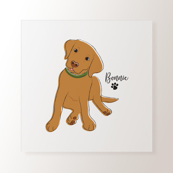 Personalised Fox Red Labrador Pup - Art Print