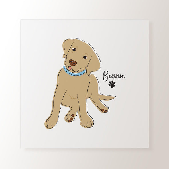 Personalised Golden Labrador Pup - Art Print