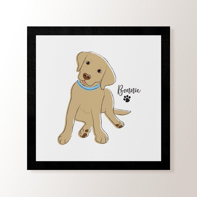 Personalised Golden Labrador Pup - Art Print